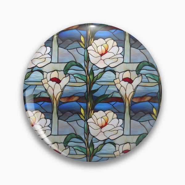 Item preview, White Magnolia Blue Sky Stained Glass Photo Texture designed and sold by DigitaICraft.
