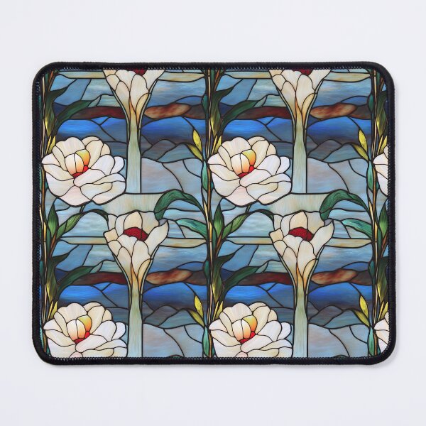 Item preview, White Magnolia Blue Sky Stained Glass Photo Texture designed and sold by DigitaICraft.
