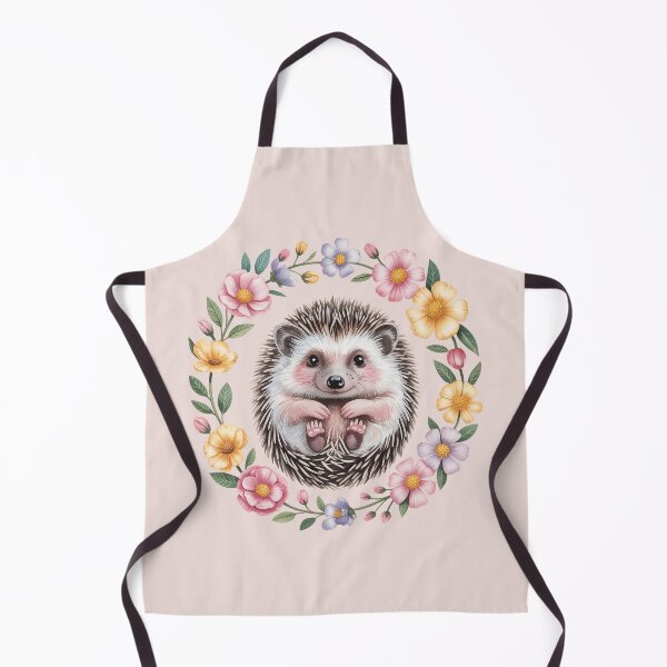 Item preview, Cute Hedgehog in Floral Wreath – Pastel Woodland Animal Design designed and sold by SoftStyleStudio ⭐⭐⭐.