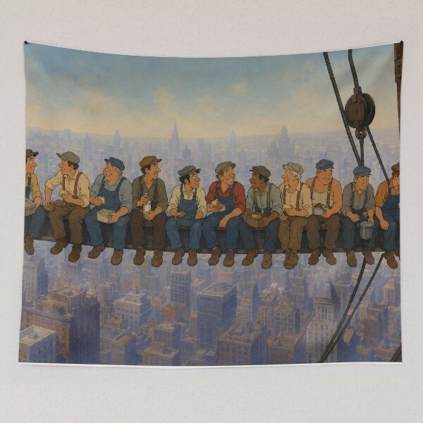 Item preview, Lunch Above the City – Vintage Workers Tribute Art designed and sold by  Hollow Moon Studios..