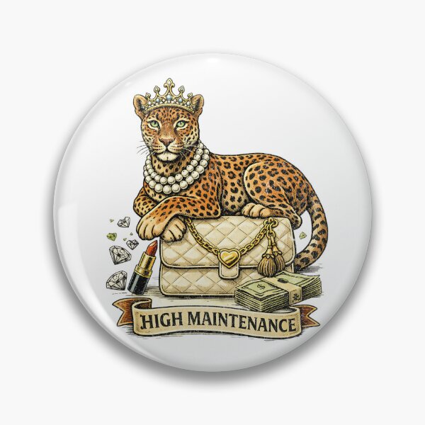 Item preview, Leopard Queen T-Shirt — “High Maintenance” Crowned Cheetah Graphic Tee designed and sold by SimpleJoy-SJT.