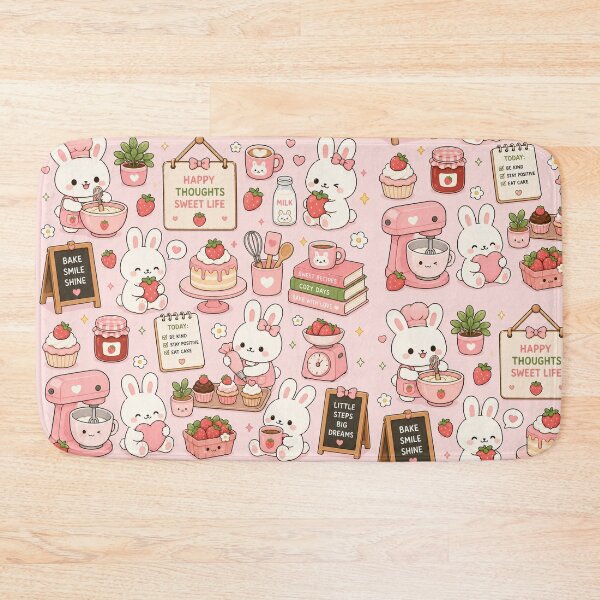Item preview, Cozy Bunny Flower Market Pattern designed and sold by Soft Berry Studio.