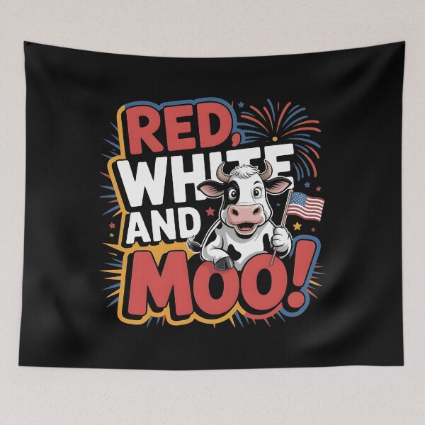 Item preview, Red White And Moo 4th Of July Funny Cow USA Patriotic Celebration designed and sold by Redgiant87x.