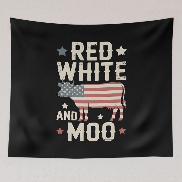 Item preview, Red White And Moo 4th Of July Patriotic Funny Animal American Flag designed and sold by Redgiant87x.