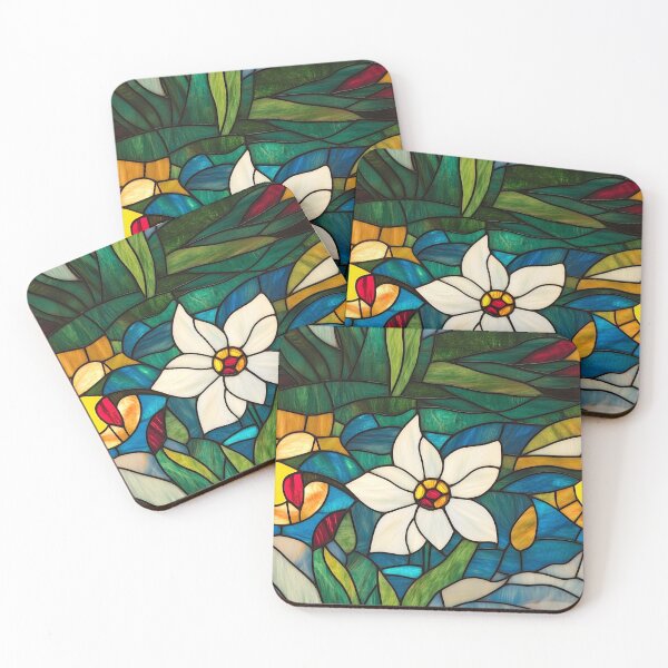 Item preview, Daffodil Meadow Stained Glass Photo Texture designed and sold by DigitaICraft.
