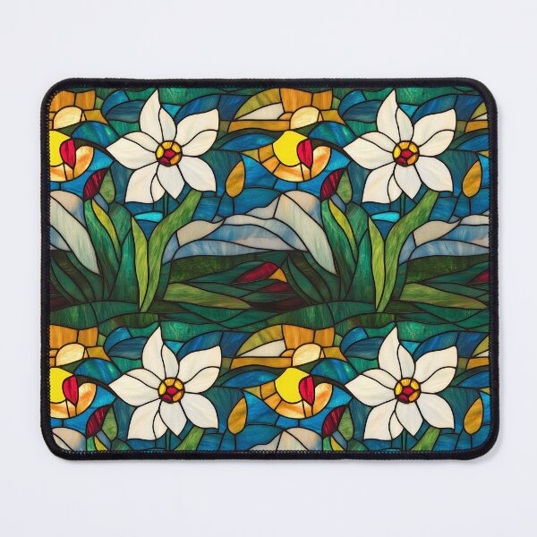 Item preview, Daffodil Meadow Stained Glass Photo Texture designed and sold by DigitaICraft.