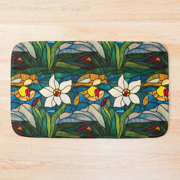 Item preview, Daffodil Meadow Stained Glass Photo Texture designed and sold by DigitaICraft.