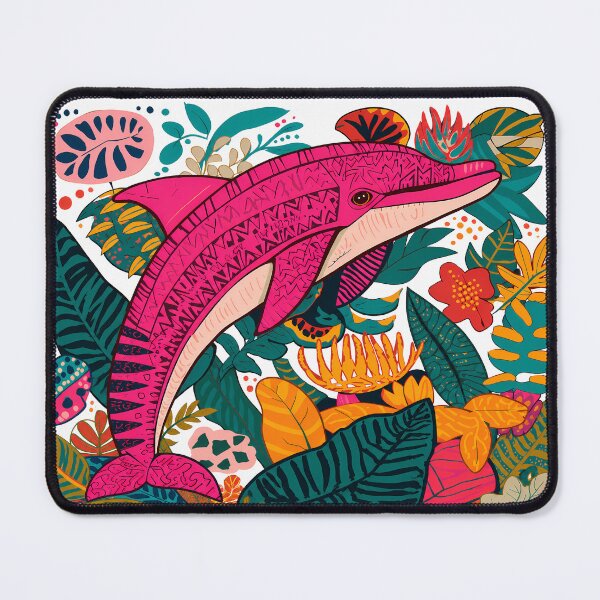 Item preview, Pink River Dolphin Amazon Legend Tropical Geometric Art designed and sold by BrazilArtShop.