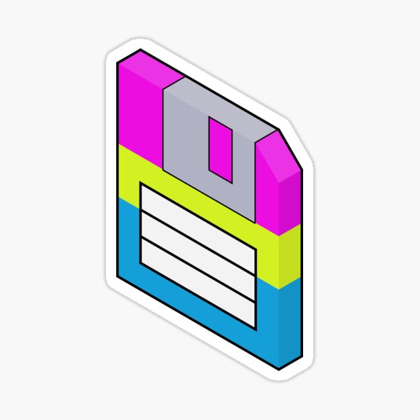Item preview, Isometric Pansexual Pride Floppy Disk designed and sold by 8BitGoggles.
