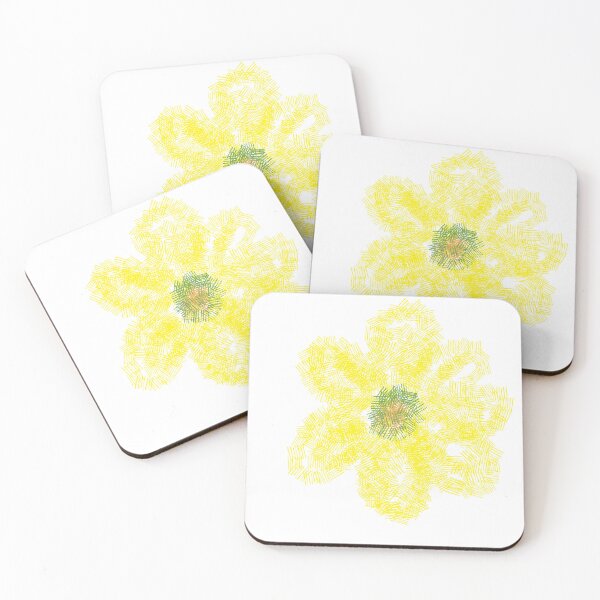 Item preview, Stylized Yellow Flower Crosshatch Illustration designed and sold by BalkanBloom.