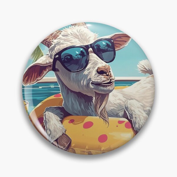 Item preview, Pool GOAT — Funny Relaxing Goat on Float with Sunglasses Summer Print designed and sold by Mripa.