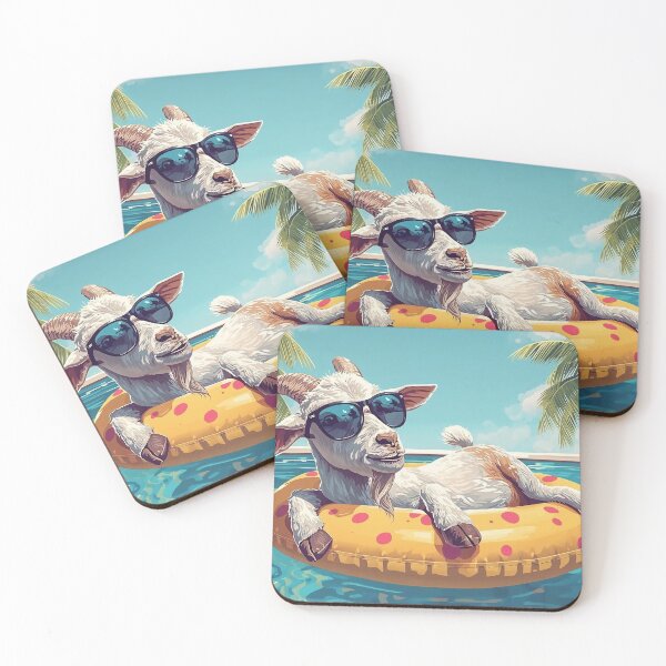 Item preview, Pool GOAT — Funny Relaxing Goat on Float with Sunglasses Summer Print designed and sold by Mripa.