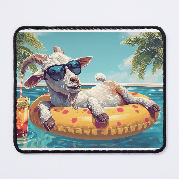 Item preview, Pool GOAT — Funny Relaxing Goat on Float with Sunglasses Summer Print designed and sold by Mripa.
