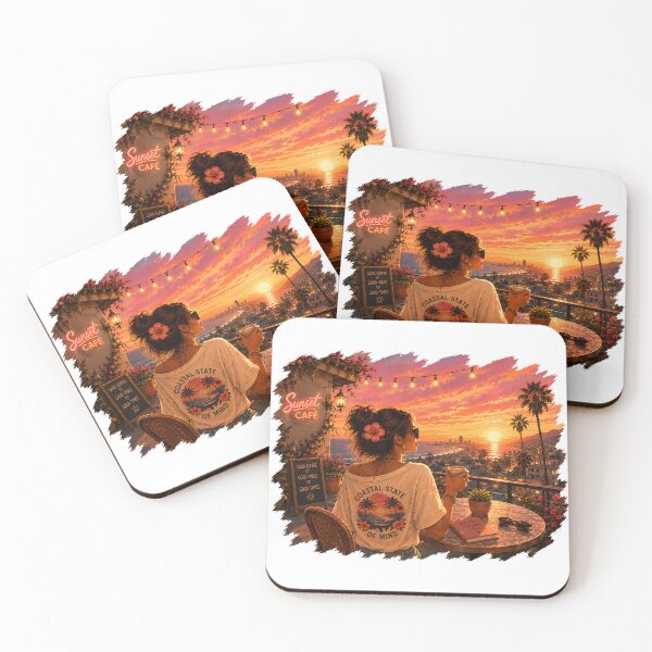 Item preview, Coastal State of Mind Sunset Café Escape designed and sold by Digital Culture Studio.