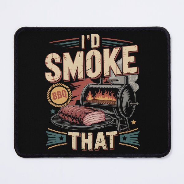 Item preview, I’d Smoke That Funny Meat Smoking BBQ Design with Beef and Pork Humor designed and sold by Redgiant87x.