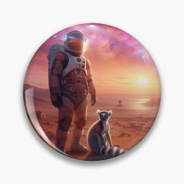Item preview, Mars Explorer – Astronaut & Lemur Cosmic Art designed and sold by Dogandesighn.