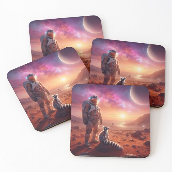 Item preview, Mars Explorer – Astronaut & Lemur Cosmic Art designed and sold by Dogandesighn.