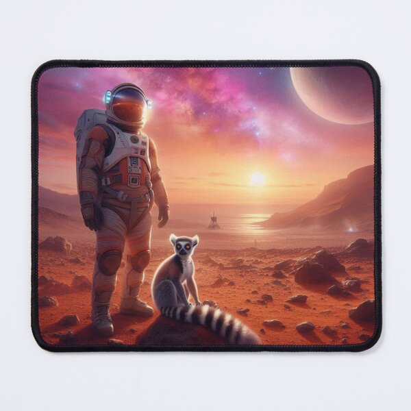 Item preview, Mars Explorer – Astronaut & Lemur Cosmic Art designed and sold by Dogandesighn.