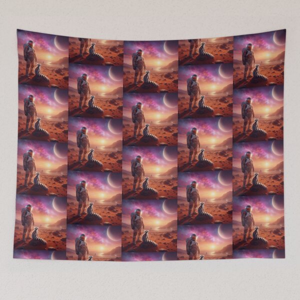 Item preview, Mars Explorer – Astronaut & Lemur Cosmic Art designed and sold by Dogandesighn.