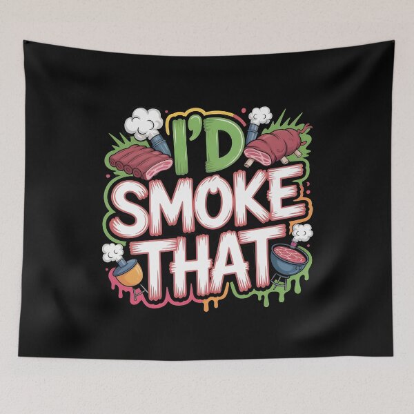 Item preview, I’d Smoke That Retro BBQ Design for Barbecue Lovers and Grill Masters designed and sold by Redgiant87x.