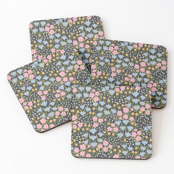 Item preview, Navy blue wildflower meadow | Cottagecore floral design designed and sold by Illustrated by Nat.