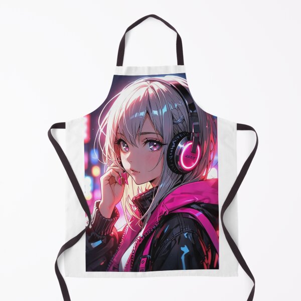 Item preview, Neon Cyber DJ Girl Anime Aesthetic | Pink Headphones Cyberpunk Waifu designed and sold by AnimDream .