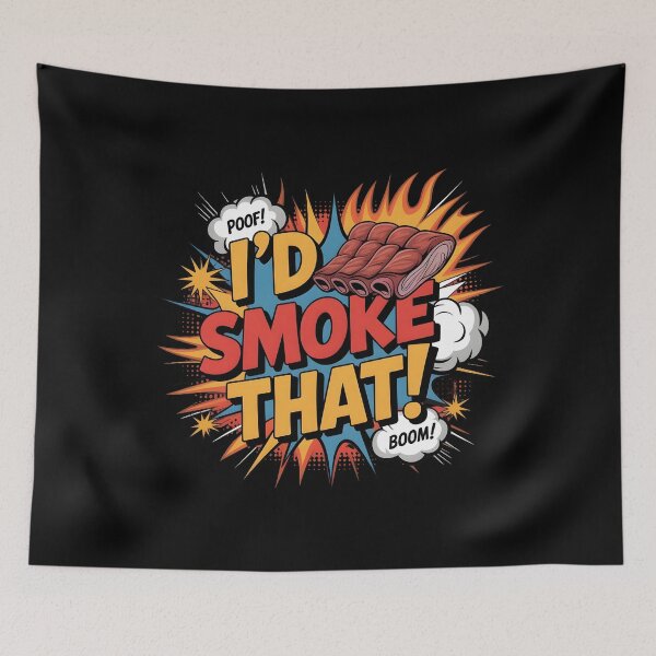 Item preview, I’d Smoke That BBQ Humor Graphic for Beef and Pork Barbecue Fans designed and sold by Redgiant87x.