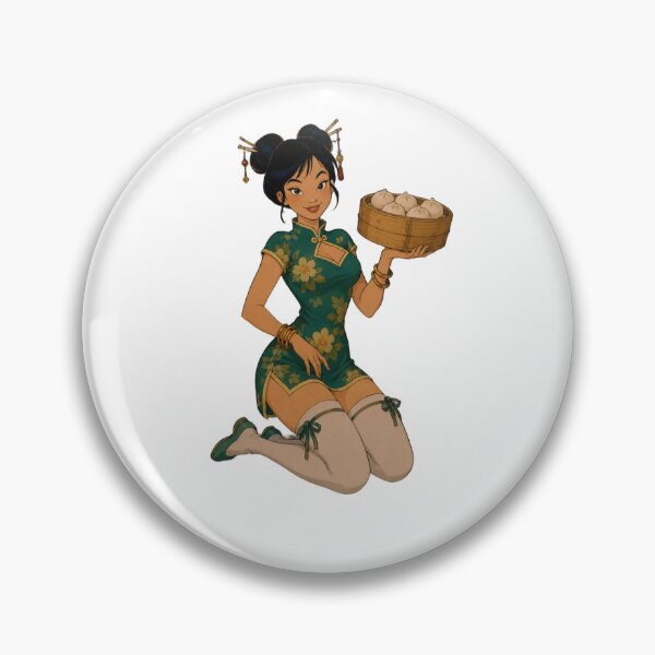 Item preview, Midnight Dumplings – Retro Pin-Up Asian Kitchen Art designed and sold by  Hollow Moon Studios..