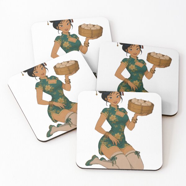 Item preview, Midnight Dumplings – Retro Pin-Up Asian Kitchen Art designed and sold by  Hollow Moon Studios..