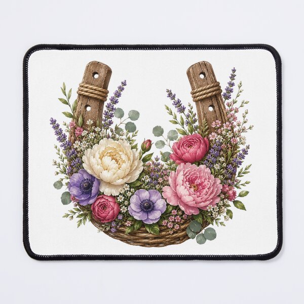 Item preview, Peony and Lavender Floral Horseshoe designed and sold by PetalGarden.