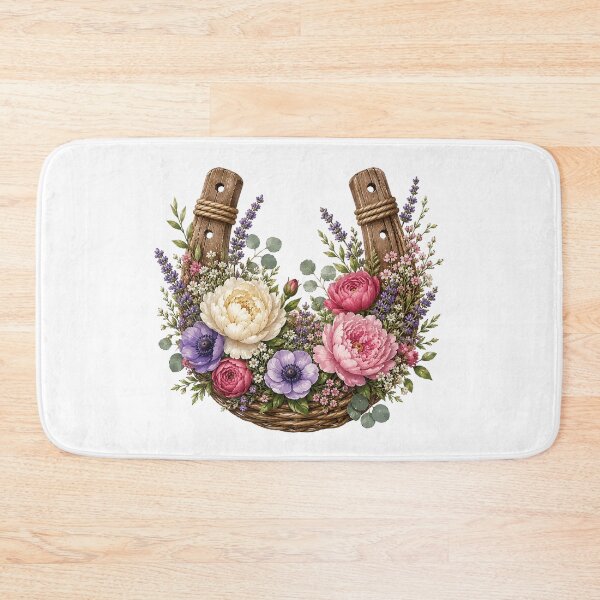 Item preview, Peony and Lavender Floral Horseshoe designed and sold by PetalGarden.