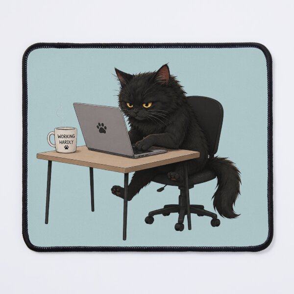 Item preview, Working Hardly Black Cat designed and sold by lumar23.