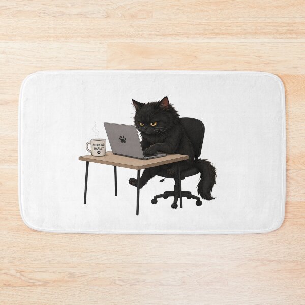 Item preview, Working Hardly Black Cat designed and sold by lumar23.