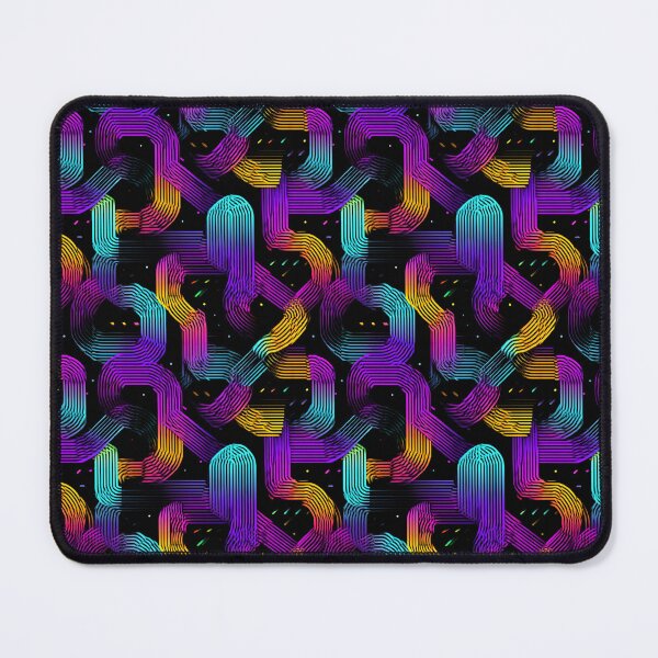 Item preview, Retro Neon Abstract Geometric Line Pattern designed and sold by NicolasGlowArt.