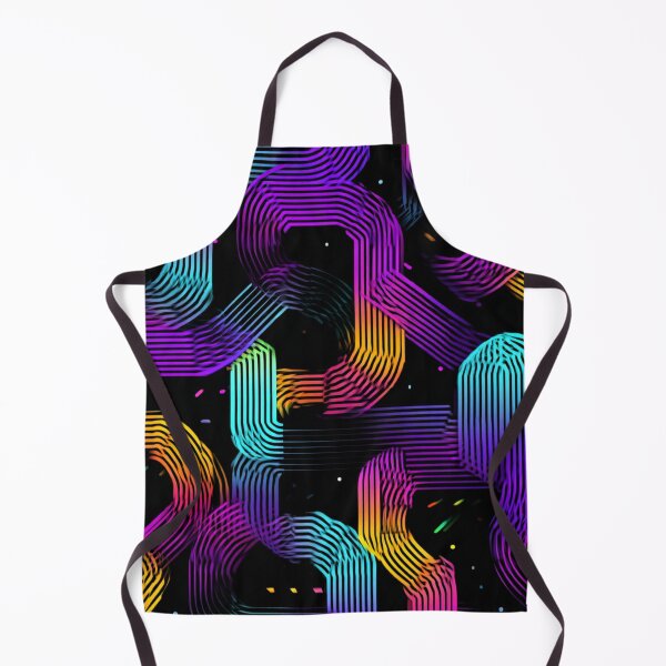 Item preview, Retro Neon Abstract Geometric Line Pattern designed and sold by NicolasGlowArt.