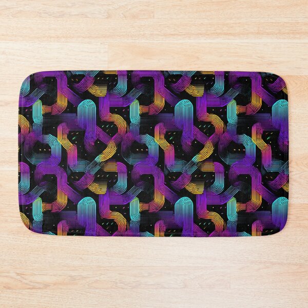 Item preview, Retro Neon Abstract Geometric Line Pattern designed and sold by NicolasGlowArt.