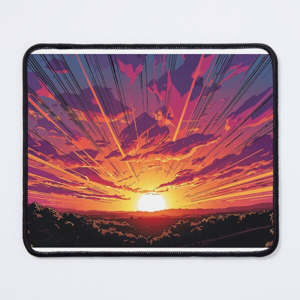 Item preview, Manga Sunset — Dramatic Comic Style Sunset with Purple and Orange Sky designed and sold by Mripa.