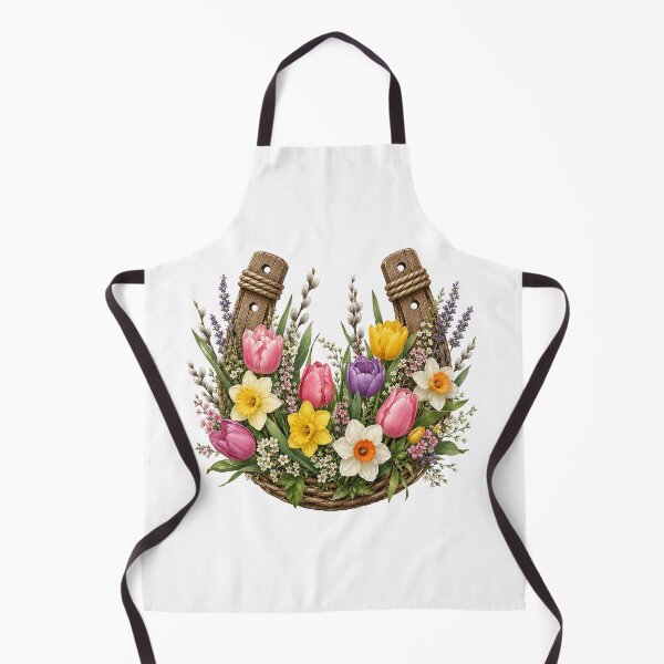 Item preview, Spring Tulip and Daffodil Floral Horseshoe designed and sold by PetalGarden.