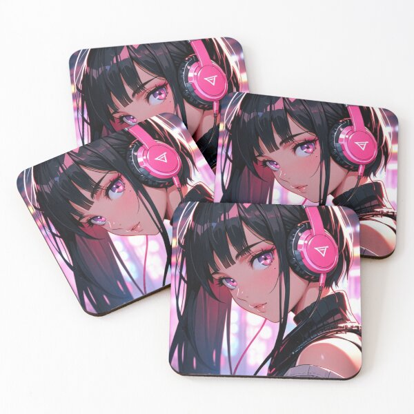 Item preview, Pink Neon Gamer Waifu | Anime Headphones Cyberpunk Art designed and sold by AnimDream .