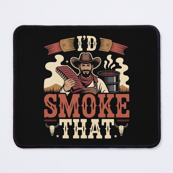 Item preview, I’d Smoke That BBQ Pitmaster Design for Funny Barbecue and Grill Fans designed and sold by Redgiant87x.