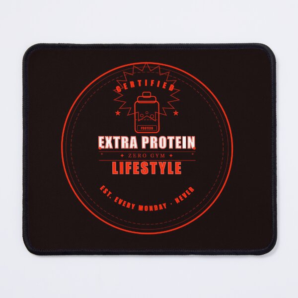 Item preview, Extra Protein Zero Gym Funny Fitness Humor Badge Neon Red designed and sold by Mega-Shopping.