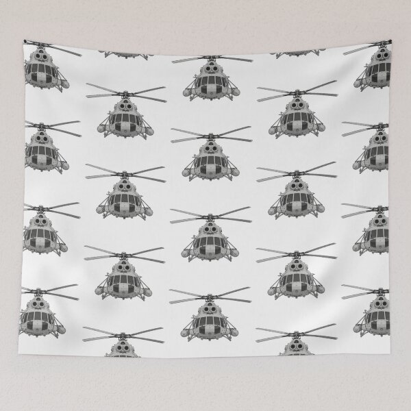 Item preview, Tactical Cargo Helicopter Front View Illustration Art designed and sold by Combat Skies.