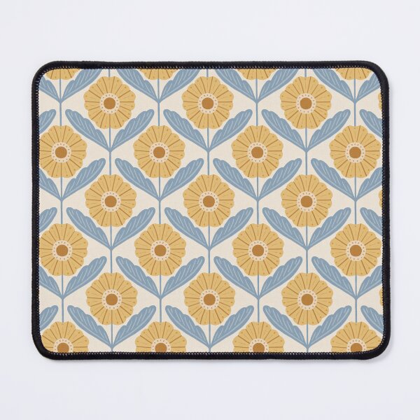 Item preview, Retro prairie floral | Golden wheat & denim blue designed and sold by Illustrated by Nat.