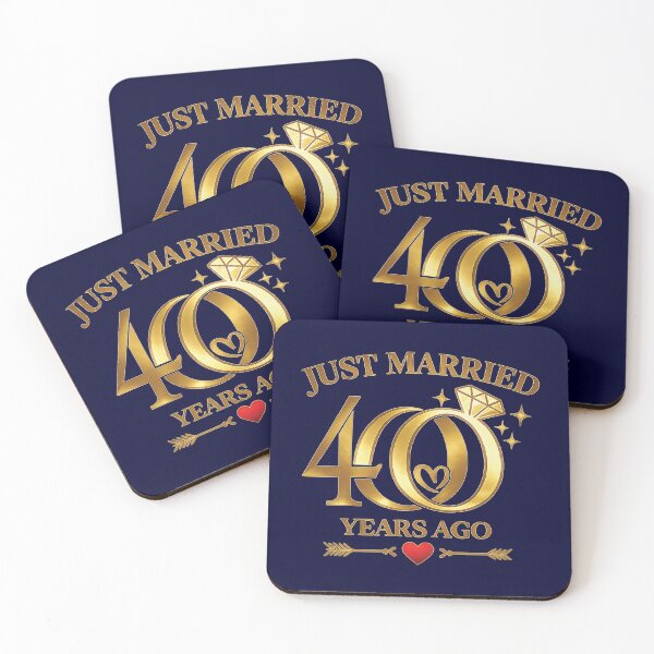 Item preview, Just Married 40 Years Ago ,40th Anniversary Gift designed and sold by CloudyPress.