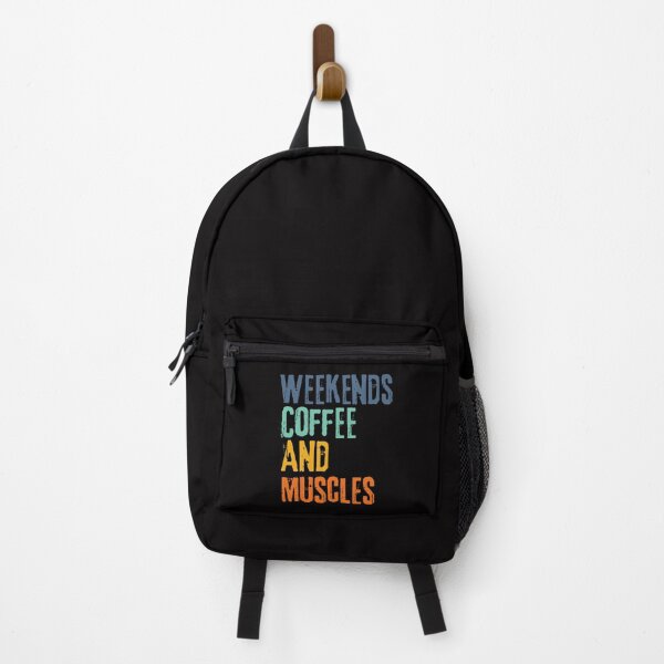 Item preview, Funny Retro Weekends Coffee and Muscles designed and sold by WeirdlyRare.