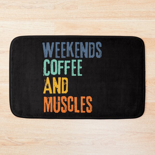 Item preview, Funny Retro Weekends Coffee and Muscles designed and sold by WeirdlyRare.