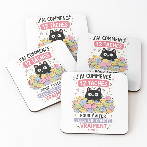 Item preview, ADHD Cat Procrastination Humor / 12 Tasks to Avoid the Real designed and sold by Va Comprendre.