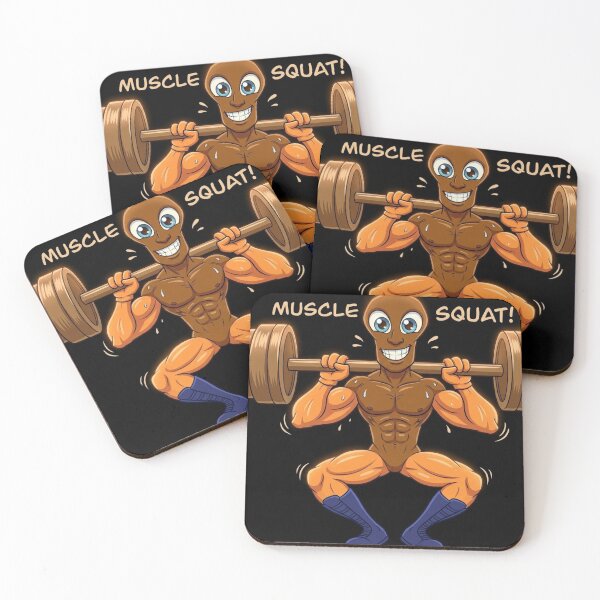 Item preview, Cartoon Muscle Squat Lifter designed and sold by AirCrayons27.