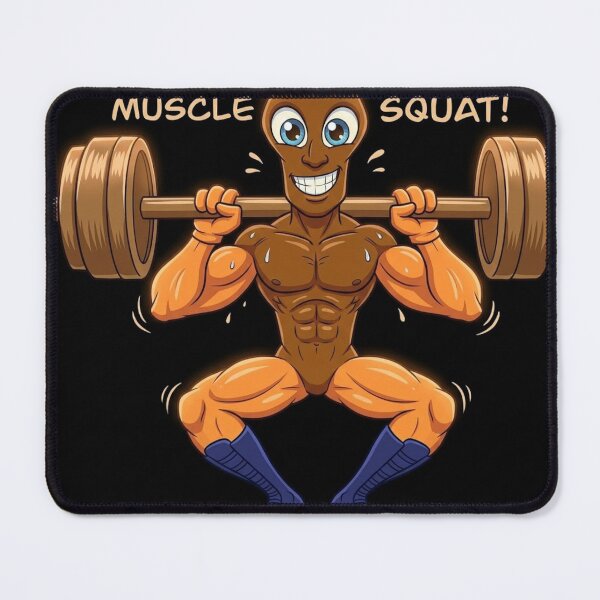 Item preview, Cartoon Muscle Squat Lifter designed and sold by AirCrayons27.