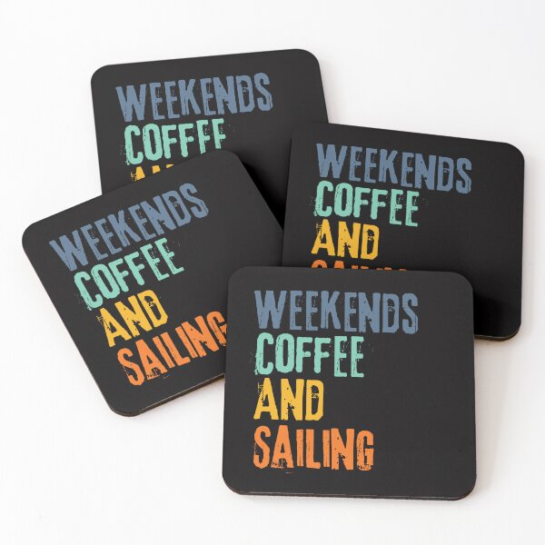 Item preview, Funny Retro Weekends Coffee and Sailing designed and sold by WeirdlyRare.